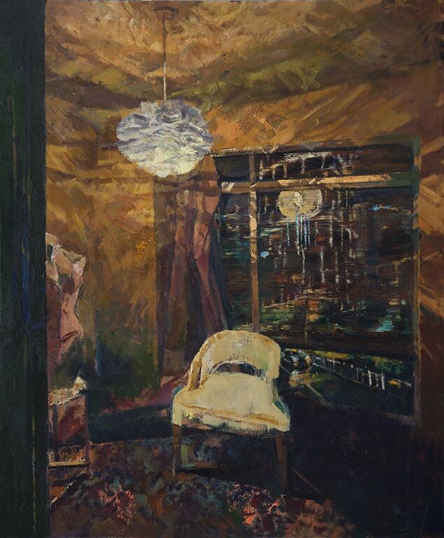 《夜窗—缠绕2》布面油画200cmx150cm ， 2019