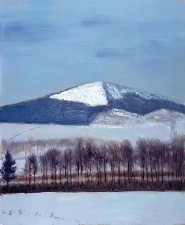《北国冬日》布面油画80cm×80cm，2008