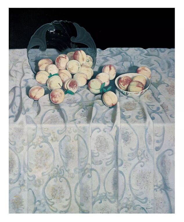 《春桃》布面油画100cm×120cm，2001