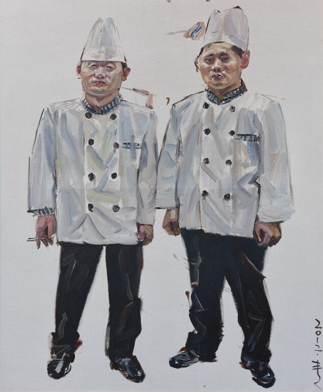 《厨师一》布面油画100cmX76cm ，2012
