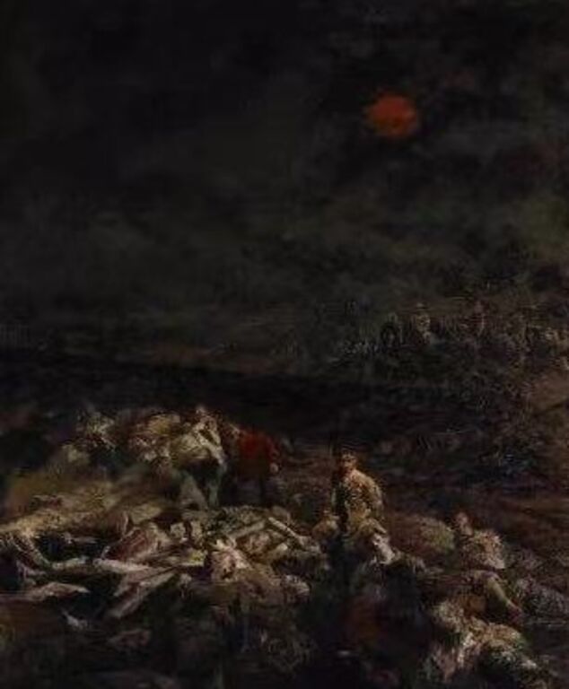 《残日——1937.12·南京》合作，布面油画360cm×900cm，2009中国美术馆藏