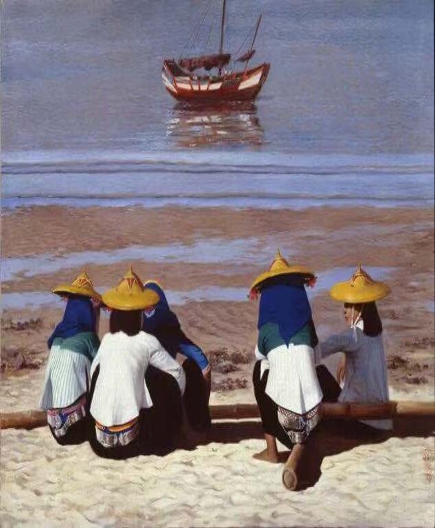 《潮已涨起》布面油画100cm×120cm