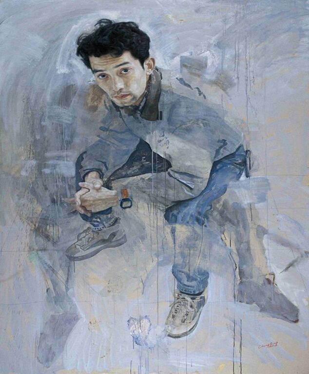 《大眼男人》布面油画200cm×140cm，1995