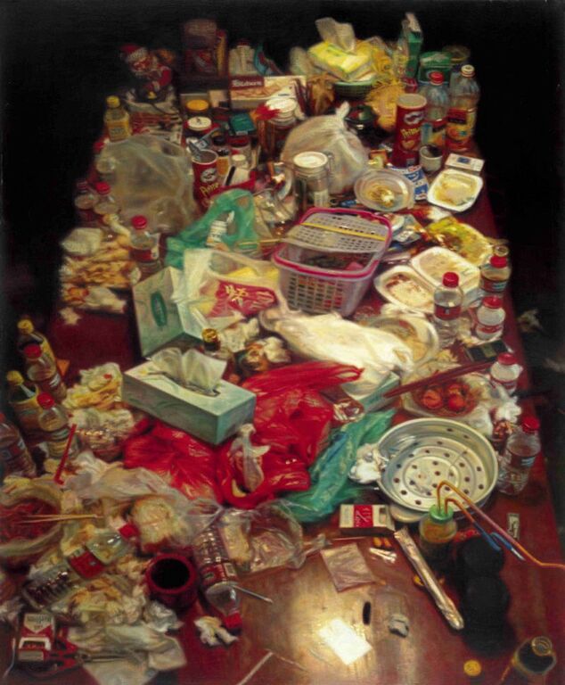 《大桌子之三》布面油画180cm×130cm，2005