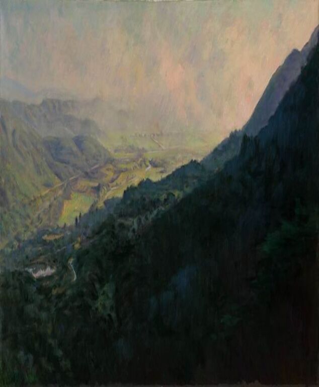 《 谷地》 布面油画 114cm×195cm， 2011