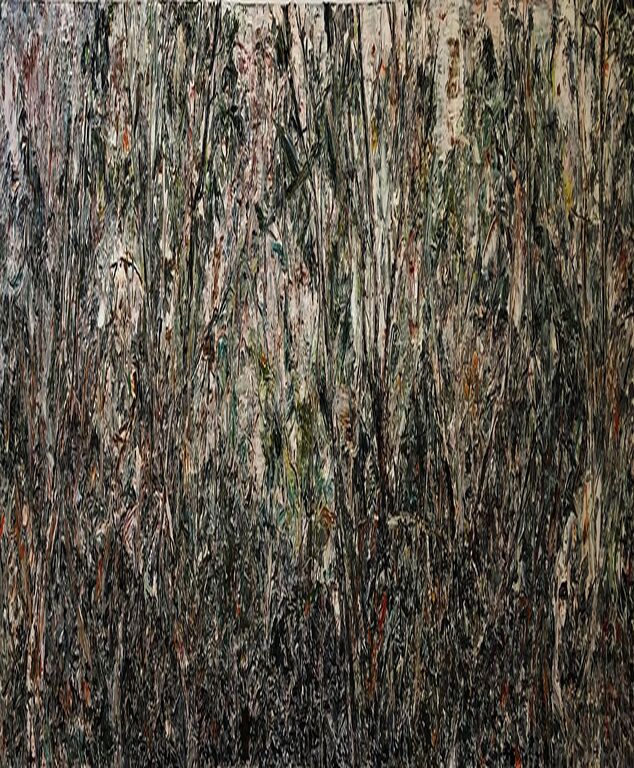 《古田寒林图》布面油画320cmx80cm，2019
