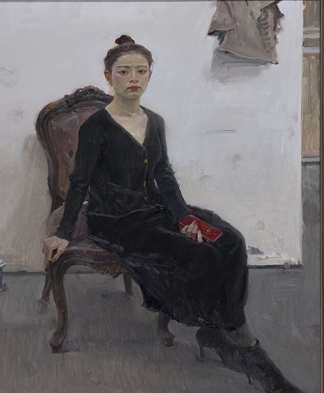 《红唇》系列一，布面油画160cmx120cm，2020