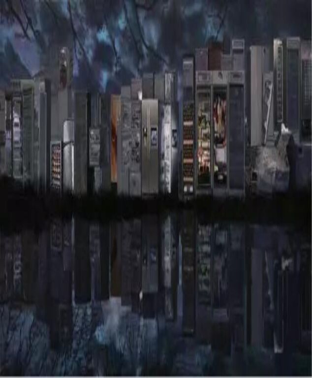 《黑色群像》布面油画240cm&times;600cm，2010