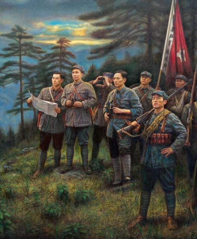 《红军挺进师》布面油画250cm×300cm，2016