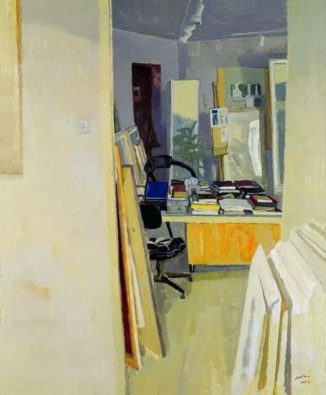 《画室一角》布面油画160cm×140cm，2006