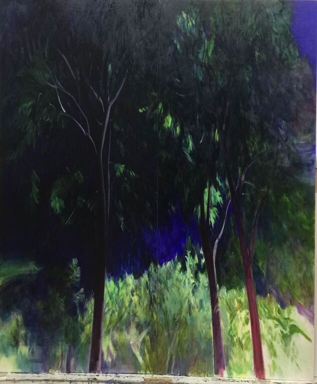 《湖山系列之一》布面油画 162cm×260cm ，2017