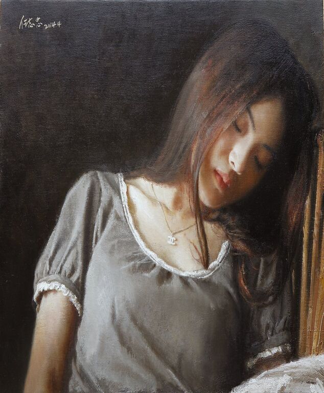 《寂静的春季》布面油画50cmx60cm ，2014
