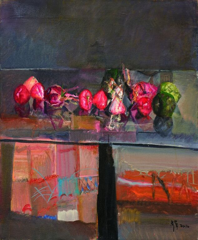 《静物之一》布面油画100cm×100cm，2010