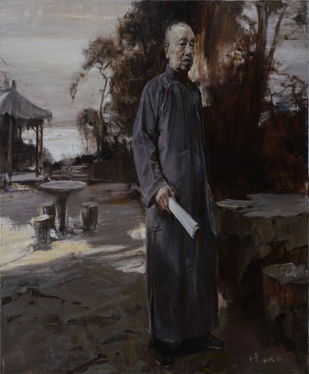 《落霞》布面油画100cm×100cm，2015