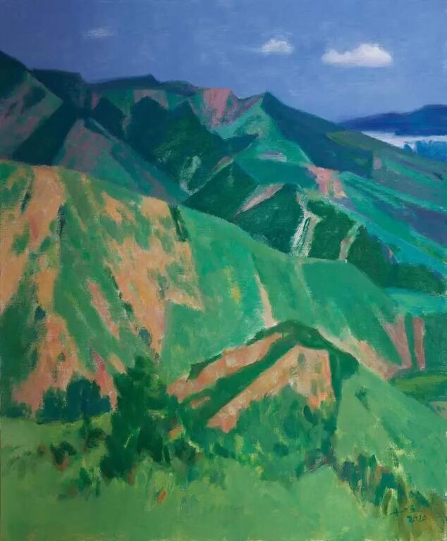《绿水青山之长兴和平》布面油画80cm×80cm，2020