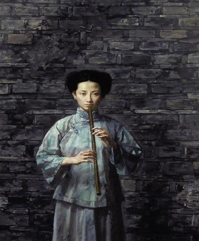 《梦回故里之老墙》布面油画90cm×240cm,2006
