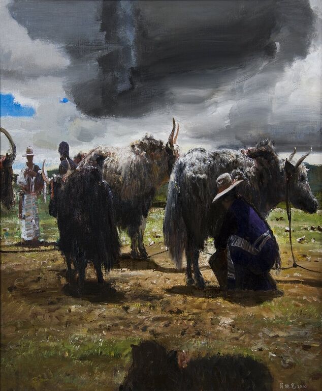 《那曲八月》布面油画60cm x 73cm，2011
