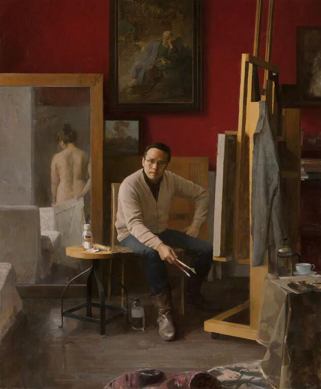 《凝视者》布面油画215cm×170cm，2019