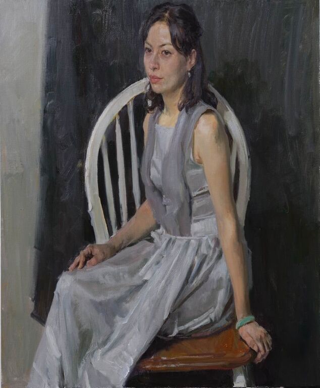 《女肖像 》布面油画100cmx100cm，2017