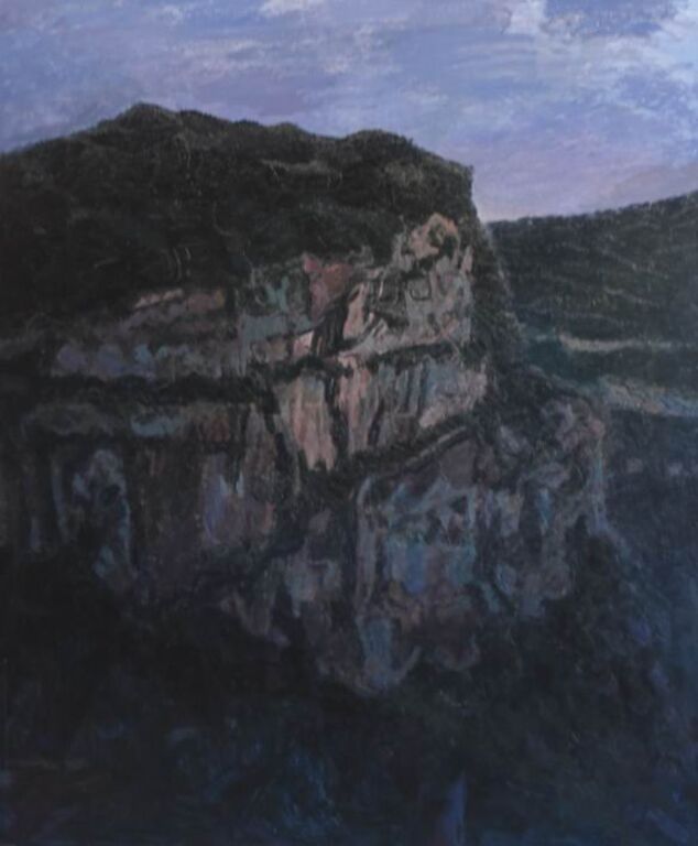 《沉默三——千丈岩》布面油画200cm×150cm，2017