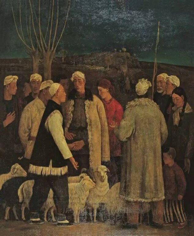 《七里铺》布面油画，177cm×180cm，1986