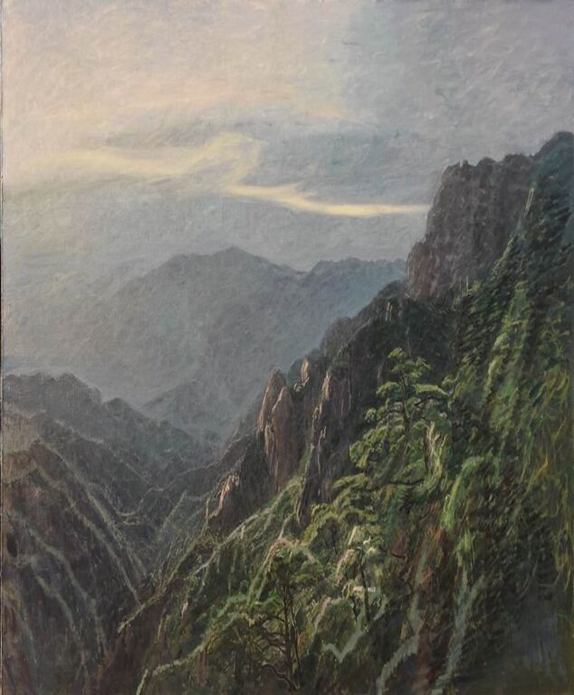《沉默二——三清山》布面油画200cm×150cm，2017