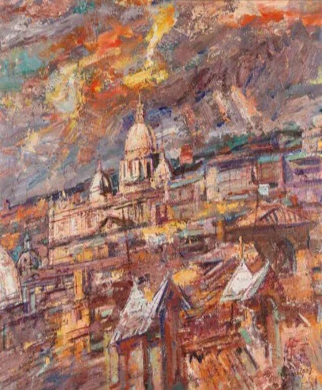 《圣保罗教堂》布面油画，1995