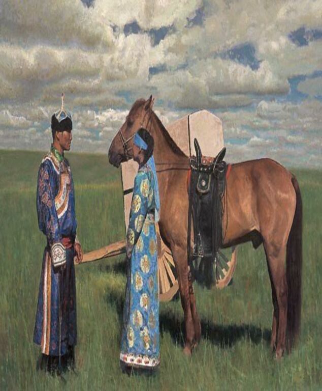 《相会》布面油画120cm×160cm，2006