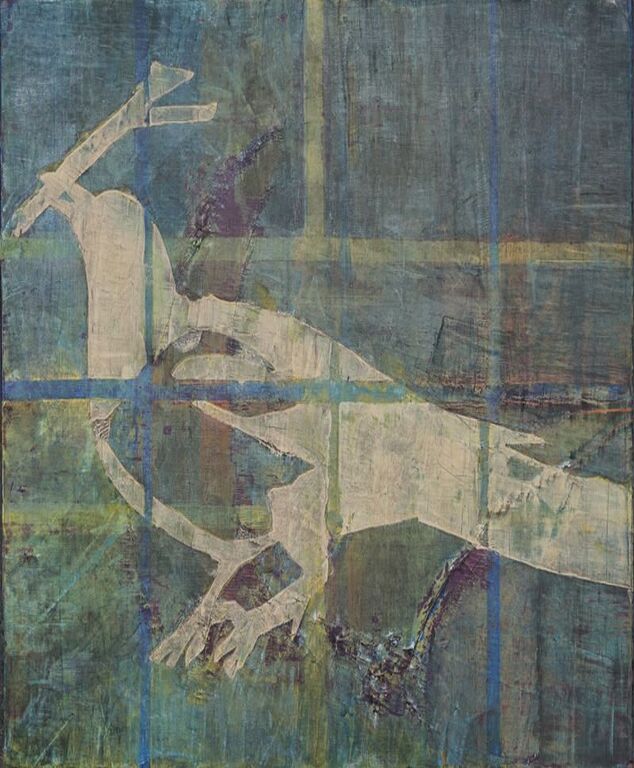 《二十四节气——小寒之鹊始巢》布面油画50cm×60cm，2018