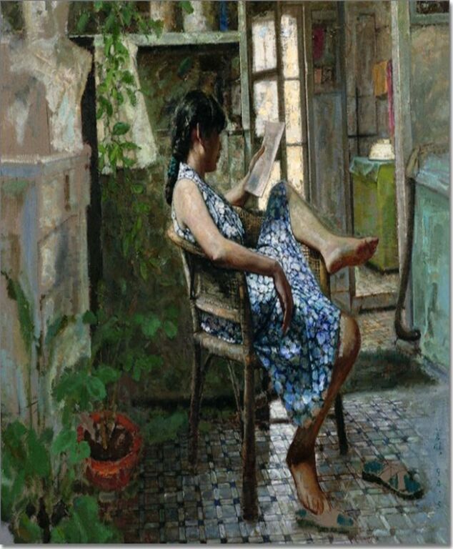 《夏日》布面油画140cm×160cm，1994