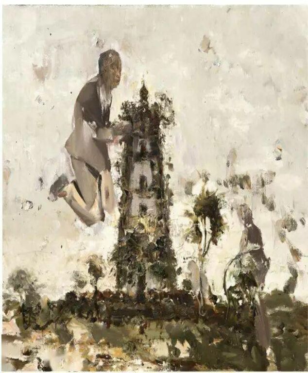《西湖往事》布面油画60cm×60cm，2003