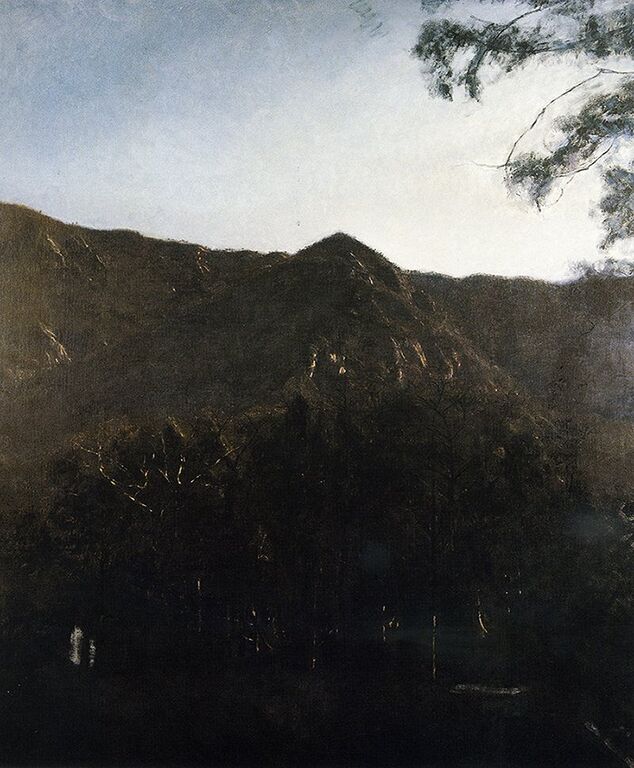 《雁荡拂晓》布面油画150cm×200cm，2006