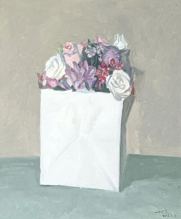 《一座花园-5》布面油画100cm×100cm，2021