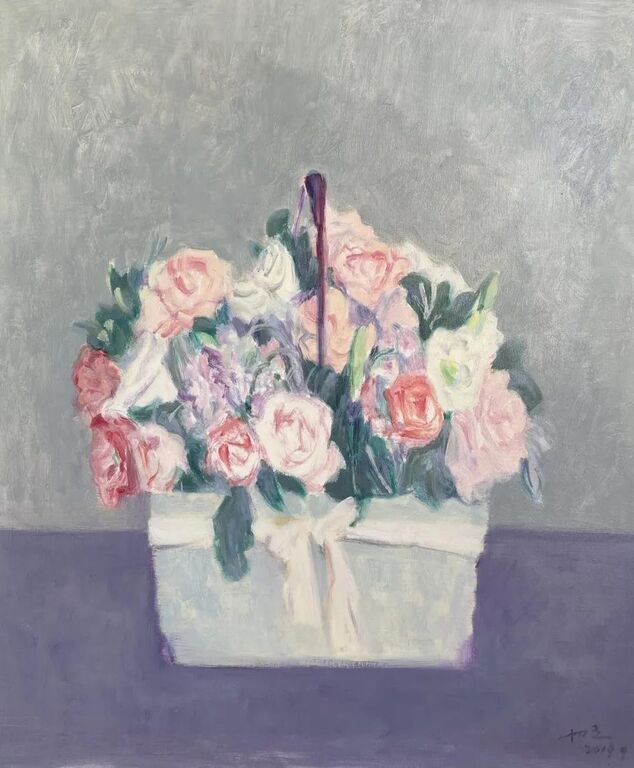 《一座花园-6》布面油画100cm×100cm，2021