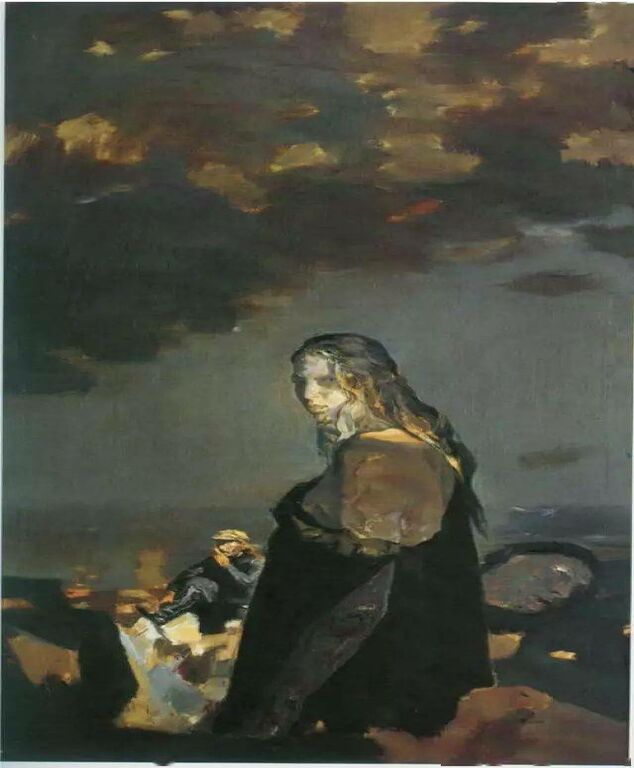 《愚公移山组画之二》布面油画300cm×170cm，2002