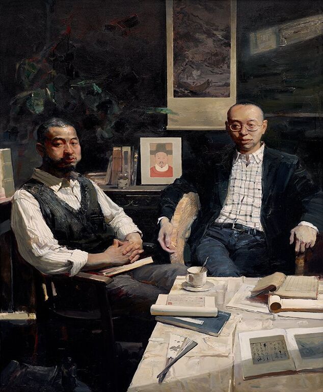 《有涯之生——青年雕塑家夏学兵》布面油画190cmx130cm，2011