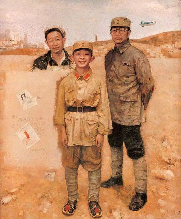 《追忆》布面油画140cm×116cm，1991