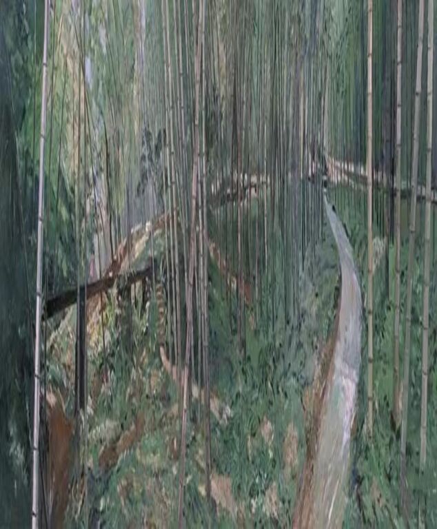 《竹声》布面油画150cm×450cm，2013