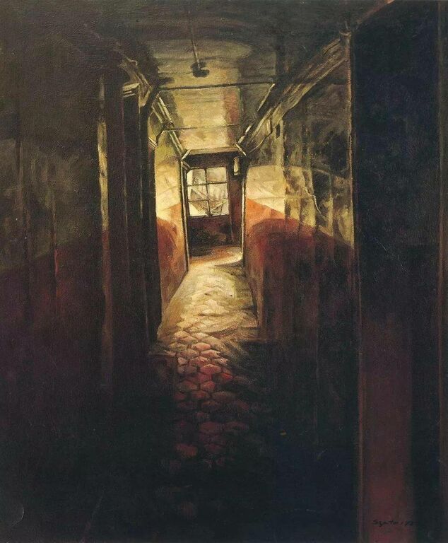 《走廊》布面油画146cm×97cm，1988